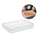 Huevera Contenedor Organizador Plastico Tapa Apilable X24