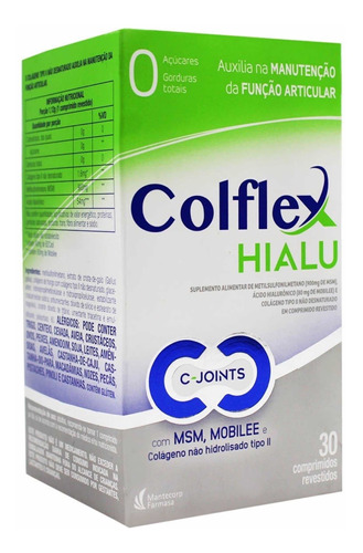 Colflex Hialu Colágeno Tipo Ll Não Hidrolisado 30 Comprimido