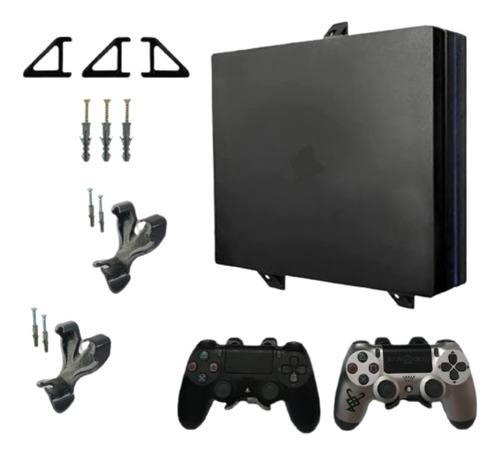 Suporte Parede Playstation 4 Pro (console + 2 Controles)2023