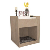 Mesa De Cabeceira Com Cama Pet Mdf Madeirado