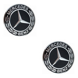 2 Emblema Adesivo Chave Mercedes 14mm Aluminio