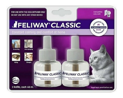 Feliway Classic Repuesto Difusor X2 Americano Gatos Feliway