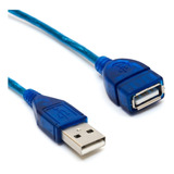 Cable Extensión Usb 2.0 Hembra Macho 5mt Con Filtro Azul