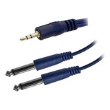 Cable Audio 2 Plug 6.5mm Mono A Mini Plug 3,5mm Consola 2mts