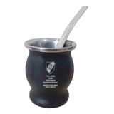 Mate Negro River Plate Frase Gallardo Con Grabado 