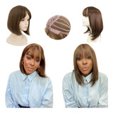 2 - Peruca Corte Long Bob 100% Orgânica Com Franjão + Touca 