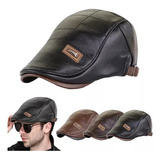 Gorro De Piel De Vaca Con Capa Superior For Hombre, Boinas