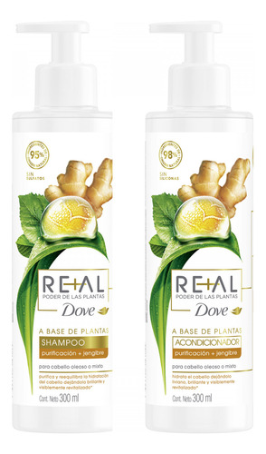 Kit Shampoo Y Acondicionador Dove Real Purificación 