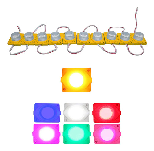 10 Modulos De 1 Hiper Led Encapsulado Lupa 12v 1.5w F1