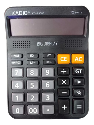 Calculadora Kadio Modelo Kd8906b 12 Dígitos Color Negro