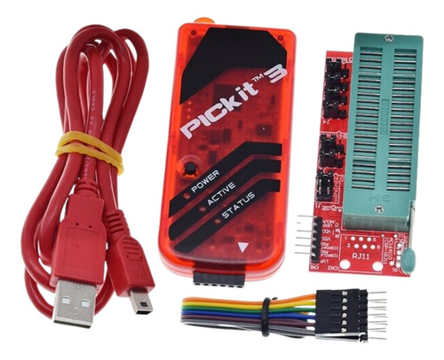 Kit Pickit 3 Gravador Pic Usb Programador + Socket Zif 