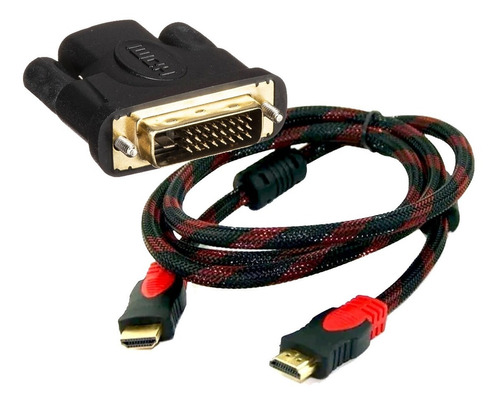 Adaptador Dvi-d Macho A Hdmi 24+1 + Cable Hdmi 1,5 Reforzado