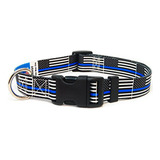 Collar De Perro Línea Patriapet Azul Fina Para Perros Grande