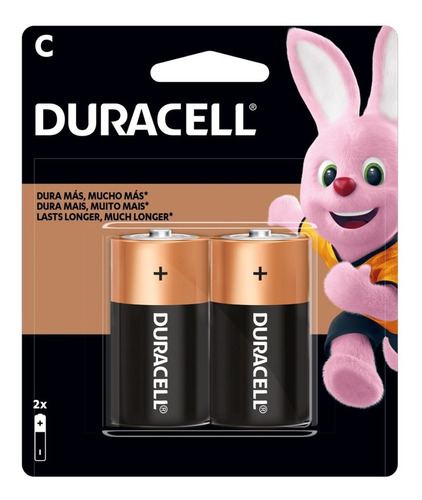 4 Pilhas Duracell Alcalina C Media Mn1400b2 Original +nf