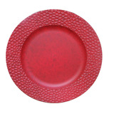 Set De 4 Bases Plato Martillada Rojo