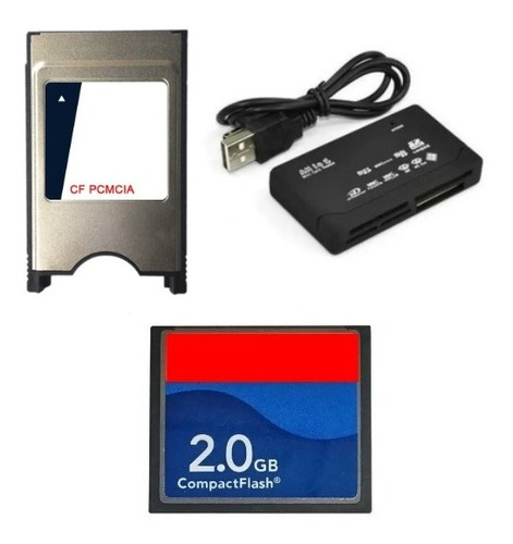 Leitor De Cartão De Memoria + Cartão 2gb + Adaptador Cf 