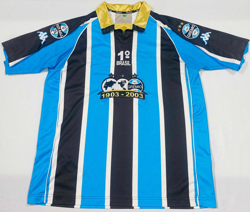 Camisa Grêmio Centenário 1903-2003 Gola Dourada G 100 Anos