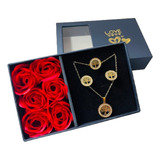 Conjunto Colar Pulseira Brincos Com Caixa Presente