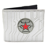 Cartera Pro Winter Soldier Plateada - Logo Metal - Marvel