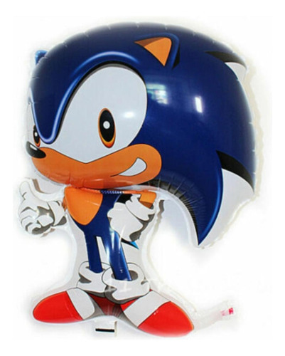 Balão Metalizado Sonic Azul Tradicional 70cm  - Kit C/ 5