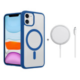 Combo Case Magnético De Color+cargador Magnético Para iPhone