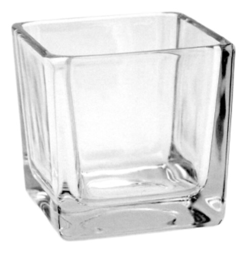 Conjunto De 6 Vasos De Vidro Quadrado Pequeno Transparente