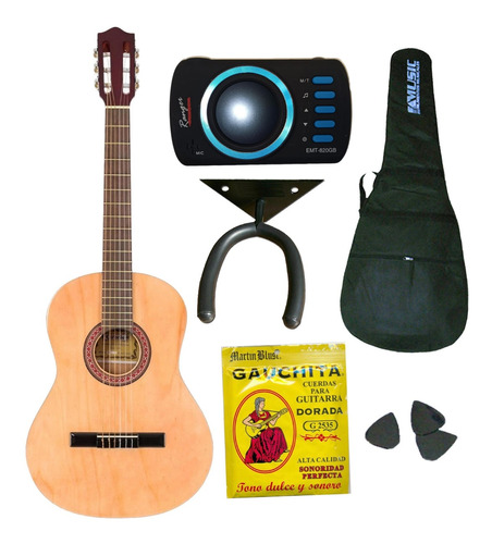 Guitarra Clasica Gracia Calma Funda Afinador Soporte Cuerdas