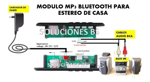 Modulo Bluetooth Mp3 Para Estereo De Casa