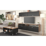 Mesa Tv Rack Flotante + Repisa Flotante + Mesa Ratona Living