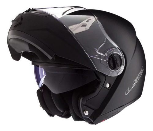 Casco 370 Easy Rebatible Negro Mate Visor - Gcdc Olivos