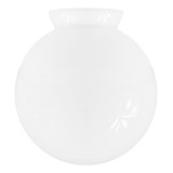 Globo De Vidro Leitoso Esférico Com Colar 08 X 15 Cor Branco N-a