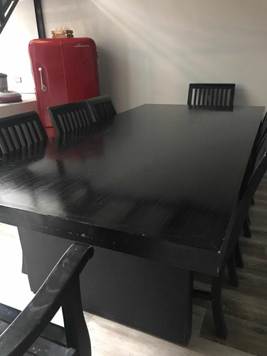 Mesa Comedor Negra Con 8 Sillas