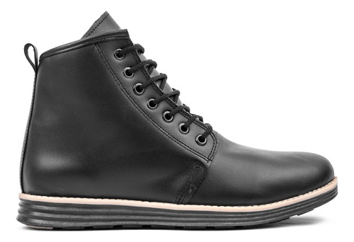 Borcego Cuero Vacuno Negro De Hombre 100% Cuero