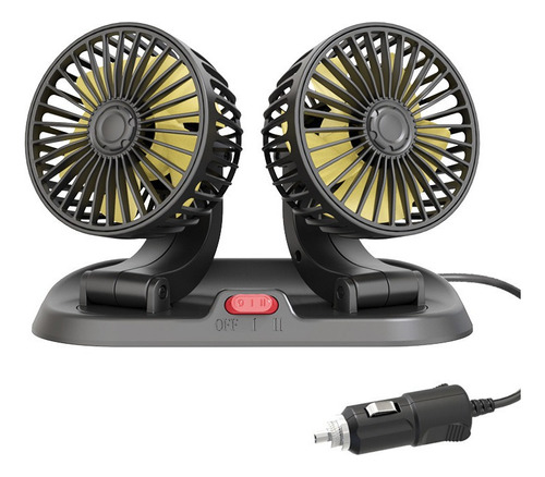 Ventilador De Doble Cabezal Universal Para Coche De 12 V