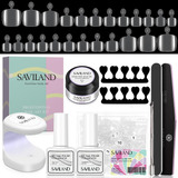 Kit De Puntas De Uñas Y Gel Adhesivo Sólido Saviland, 500 Pi