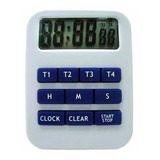 Timer Digital Luft 4 Registros Cronometro Cocina C/ Reloj Mesa O Colgar Temporizador Alarma Iman Fijacion Pmcventas