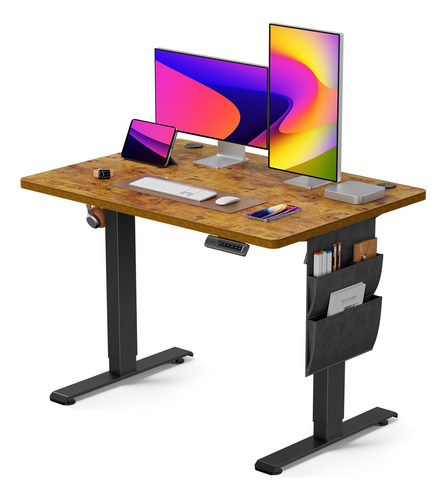 Totnz Standing Desk Adjustable Height, Electric Standing De. Color Rustic