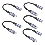 5pcs Adaptador Para Audifonos Usb 3.1 Tipo C A 3.5 Micrófono