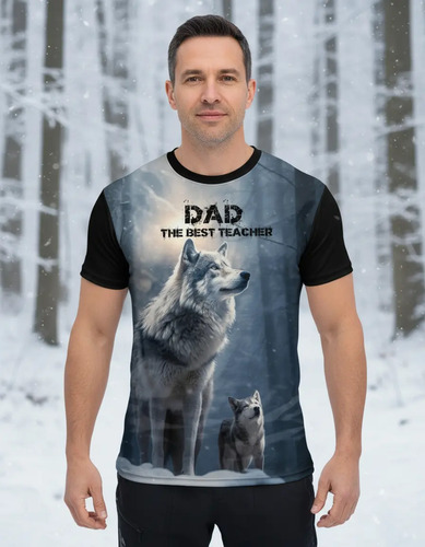 Playera-camiseta Dia Del Padre Lobos /regalo Papá Moda Dad