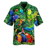 Camisa Hawaiana Con Estampado De Laurel For Hombre