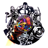 Reloj En Disco De Vinilo Lp / Avengers, Marvel