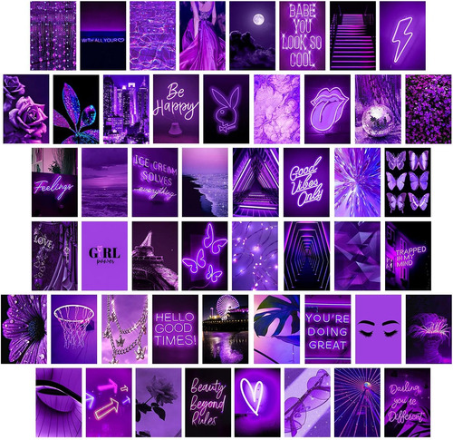 Woonkit Kit De Collage De Fotos De Pared Morado, Imágenes De