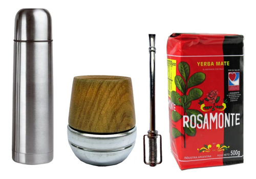 Mate Base Argentino Kit, Bombilla, Yerba Mate, Termo.