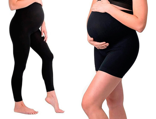 Pack X2 Calzas Para Embarazadas Larga Y Corta Ciclista