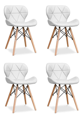 Silla Eames Hexagonal Tapizada  Set X 4 Velvet Decoraciones