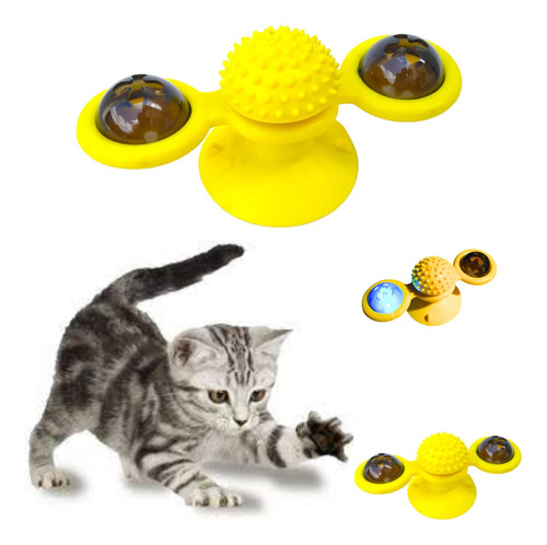 Brinquedo Interativo Para Gatos Moinho Com Led E Catnip
