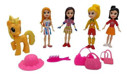 Caballo Pony Muñecas Polly  Kit Muñecas Juguetes Niñas 