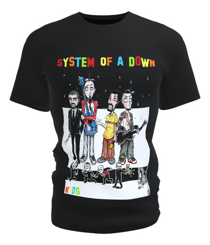 Camiseta Blusa Preta Infantil Bandas Kids System Of A Down