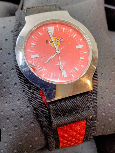 Reloj Hard Rock Café Rojo Hombre Quartz Vintage Para Reparar
