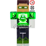 Minecraft Steve Linterna Verde Figura Articulada Con Luz Led